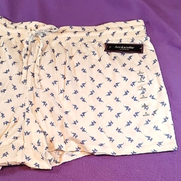 0715. NWTs ~ Ambrielle Sleepwear ~ XL ~ Blue & Pink Elephants 100% Cotton ~ - Picture 1 of 5